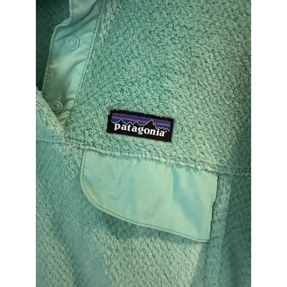 Patagonia Women's Size small fits like Xs Teal Green Snap-T Fleece Pullover - Picture 2 of 4